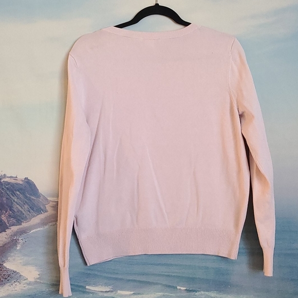 Women's Pink Long Sleeve Pull Over Sweater - Picture 5 of 5